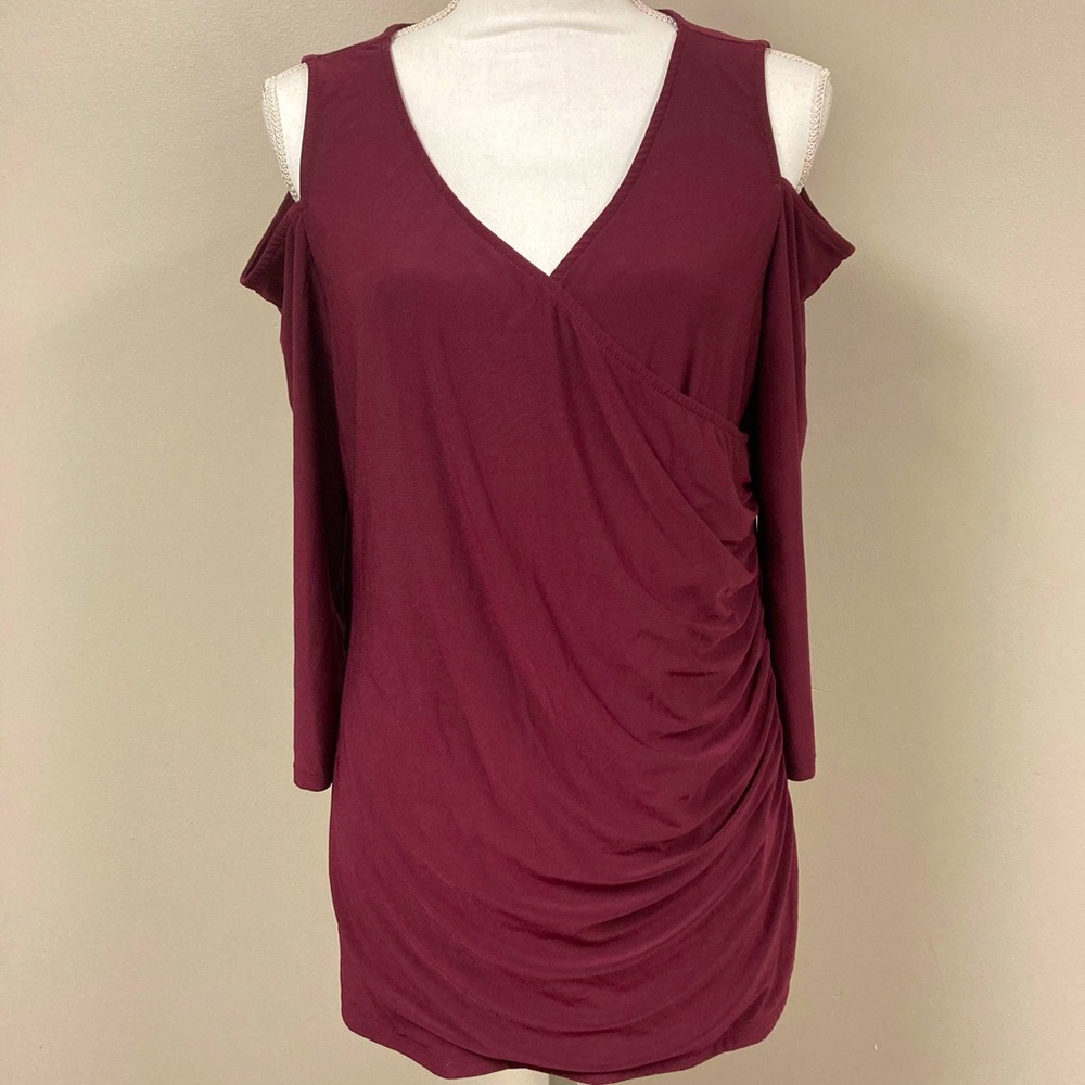 TORRID Cold Shoulder Wrap V-Neck Top
